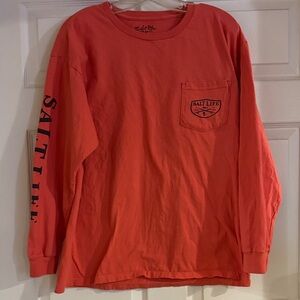 Salt Life Men's Vibrant Coral Long Sleeve Tee